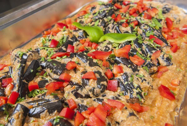 Bagara Baingan eggplant curry at an indian restaurant — Stock Photo, Image