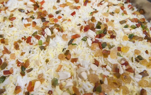 在一家印度餐厅自助餐克什米尔 pilau 水稻 — 图库照片