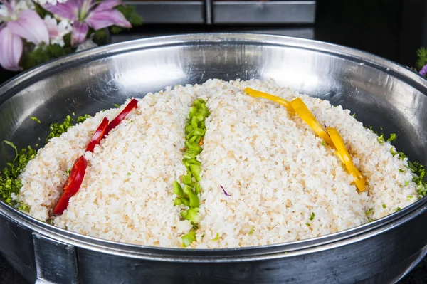 Oriental rice at a hotel restaurant buffet — Stock Photo, Image