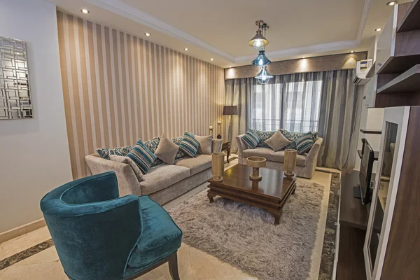 Wnętrze salonu luksusowy apartament — Zdjęcie stockowe