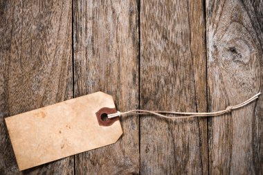 Yatay Vintage kağıt etiket ahşap üzerine