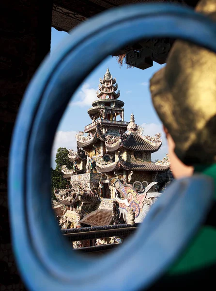 Pagode Colorée Dans Sud Vietnam — Photo