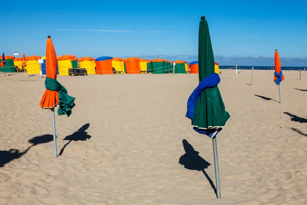 Parasols Sur Plage Deauville — Photo