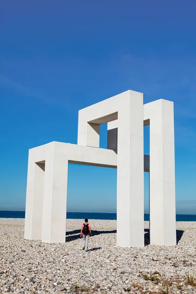 Híres Emlékmű Strandon — Stock Fotó