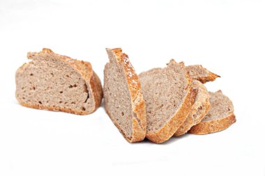 Beyaz arkaplanda ekmek slaytları