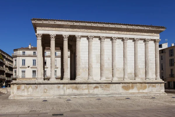 Famosa Casa Quadrata Romana Nimes — Foto Stock