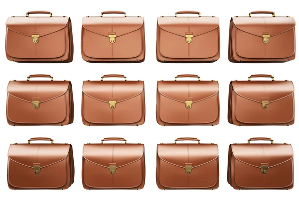 Many of briefcase isolated on white — Stock Photo, Image