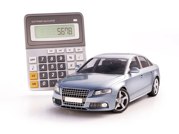 Concepto de coche y calculadora — Foto de Stock