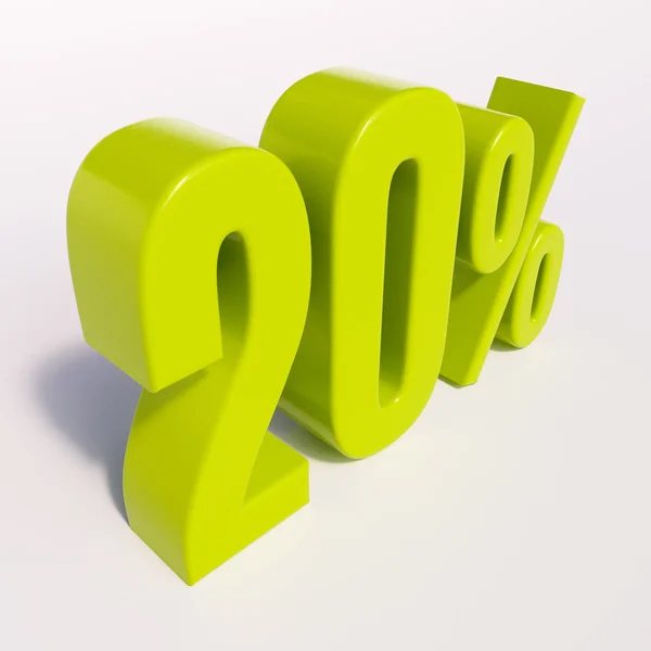 Percentage sign, 20 percent — Stock Photo, Image