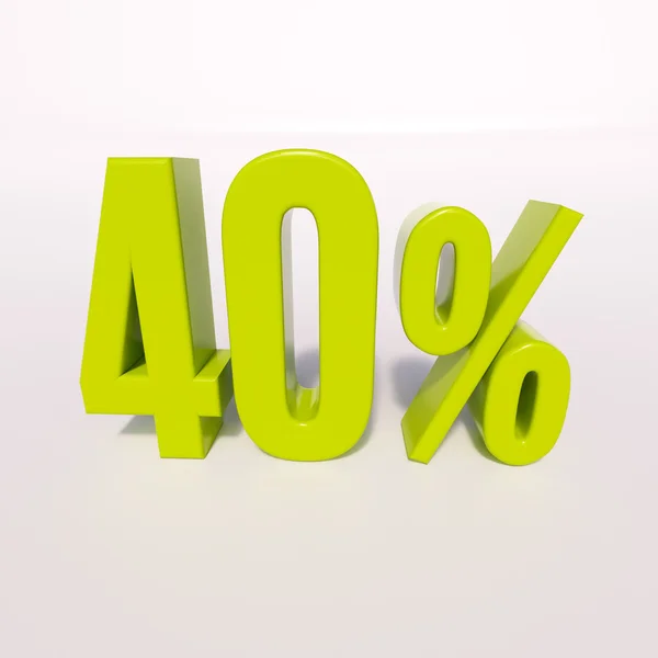 Percentage sign, 40 percent — Stock Photo, Image