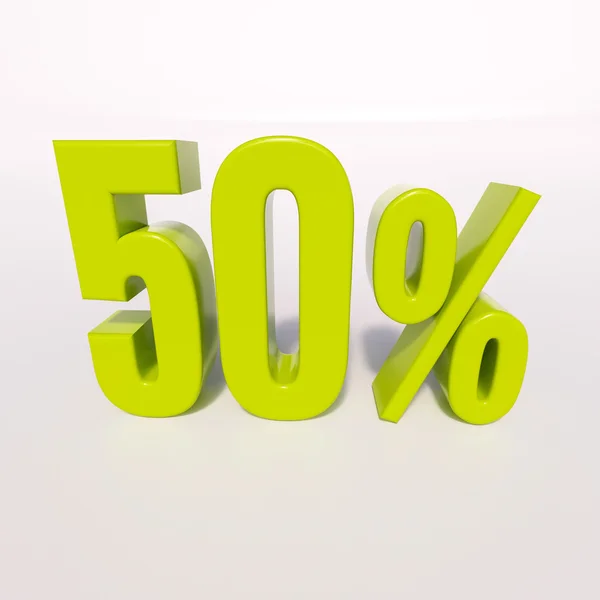 Sinal de percentagem, 50% — Fotografia de Stock