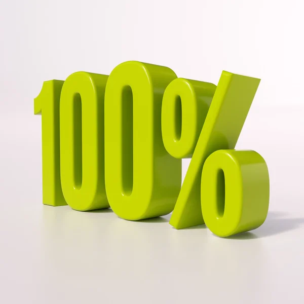 Sinal de percentagem, 100% — Fotografia de Stock