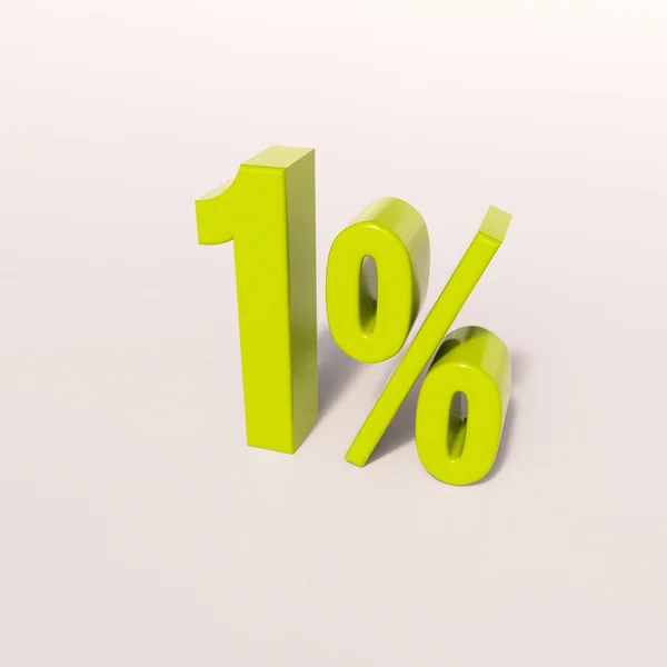 Percentage sign, 1 percent — Stock Photo, Image