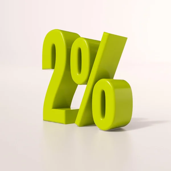 Percentage sign, 2 percent — Stock Photo, Image