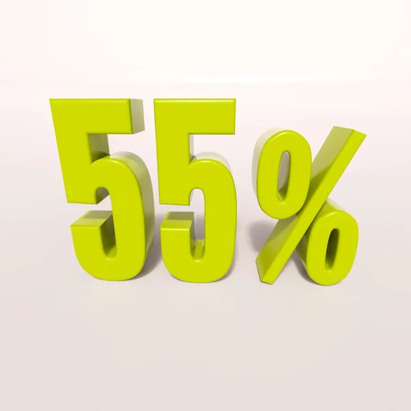 Segno percentuale, 55% — Foto Stock