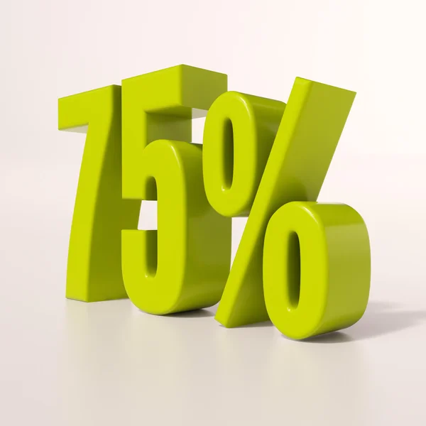 Percentage sign, 75 percent — Stock Photo, Image