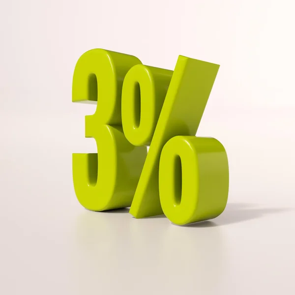 Segno percentuale, 3% — Foto Stock