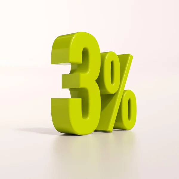 Segno percentuale, 3% — Foto Stock
