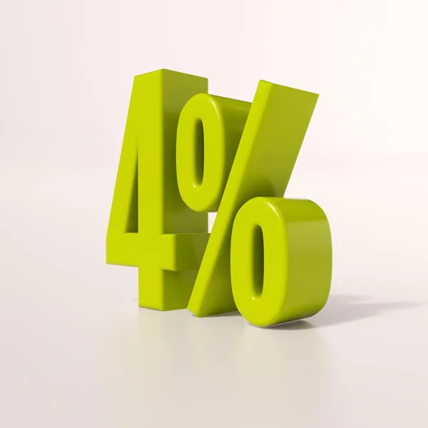Segno percentuale, 4% — Foto Stock