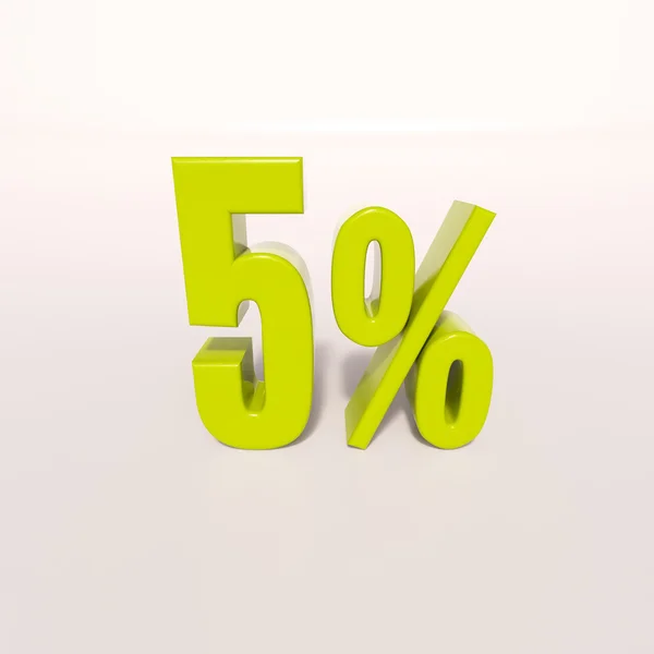 Percentage sign, 5 percent — Stock Photo, Image