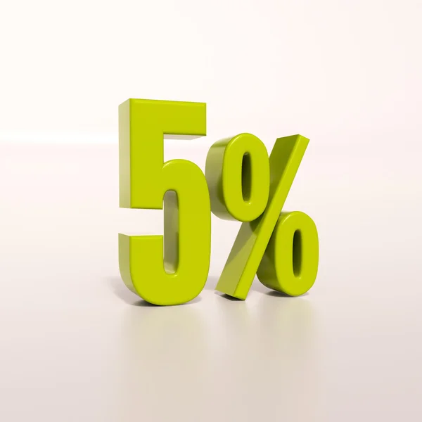 Percentage sign, 5 percent — Stock Photo, Image