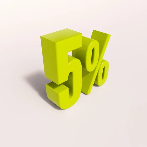 Percentage sign, 5 percent — Stock Photo, Image