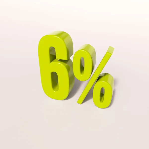 Segno percentuale, 6% — Foto Stock