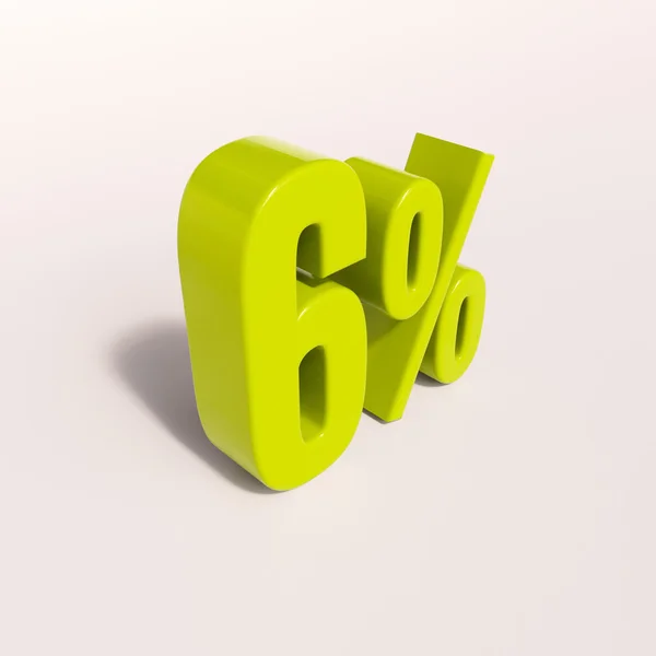 Percentage sign, 6 percent — Stock Photo, Image