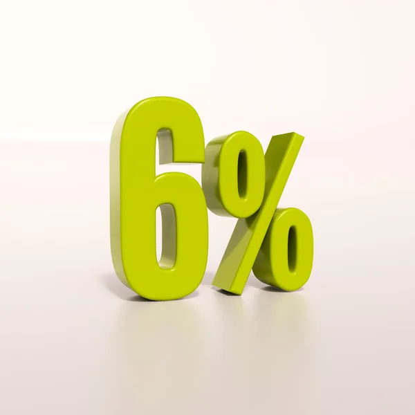 Percentage sign, 6 percent — Stock Photo, Image