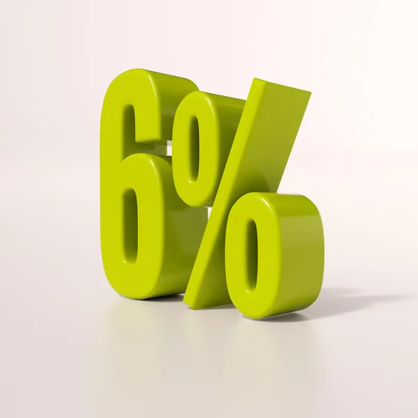 Percentage sign, 6 percent — Stock Photo, Image