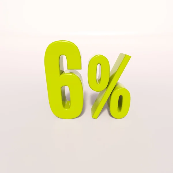 Percentage sign, 6 percent — Stock Photo, Image