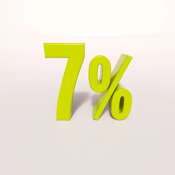 Segno percentuale, 7% — Foto Stock