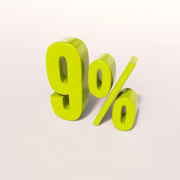 Signo porcentual, 9 por ciento — Foto de Stock