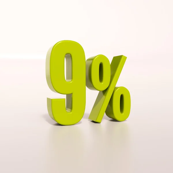 Percentage teken, 9 procent — Stockfoto