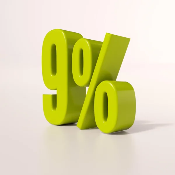 Percentage teken, 9 procent — Stockfoto