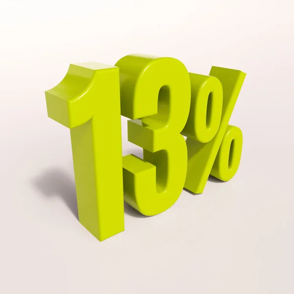 Percentage teken, 13 procent — Stockfoto