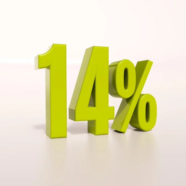 Percentage teken, 14 procent — Stockfoto