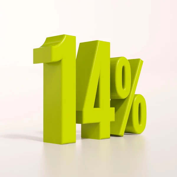 Percentage teken, 14 procent — Stockfoto