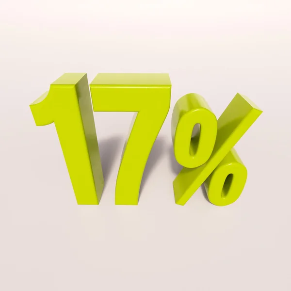 Percentage sign, 17 percent — Stock Photo, Image