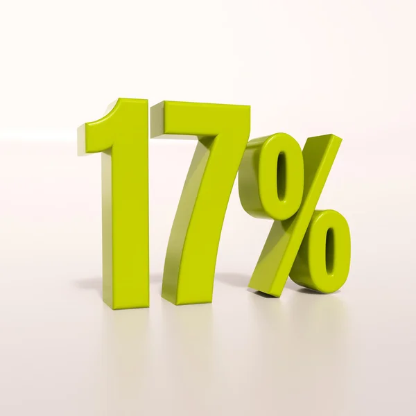 Percentage sign, 17 percent — Stock Photo, Image