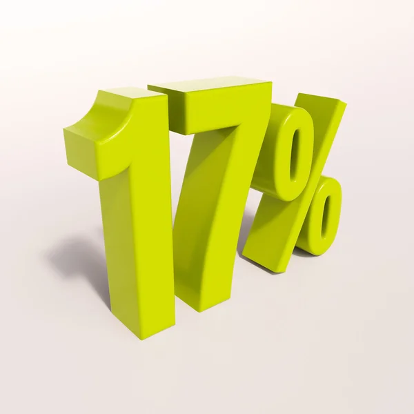 Percentage sign, 17 percent — Stock Photo, Image