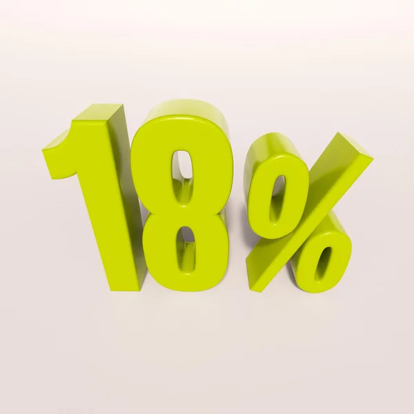 Segno percentuale, 18% — Foto Stock