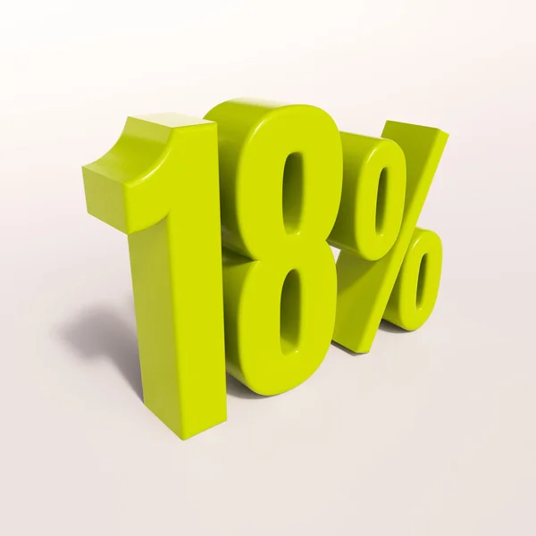 Percentage sign, 18 percent — Stock Photo, Image