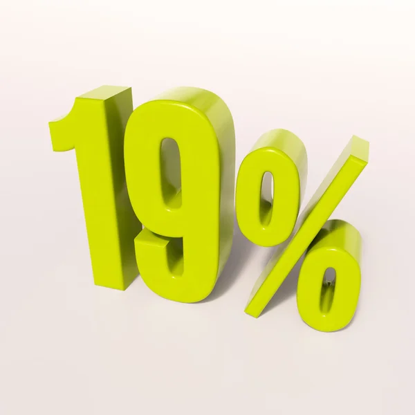 Percentage sign, 19 percent — Stock Photo, Image