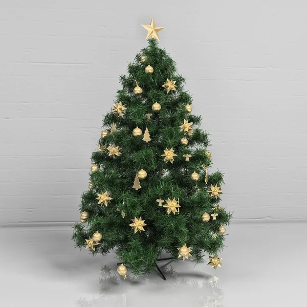 Christmas tree in room — Stock Photo, Image