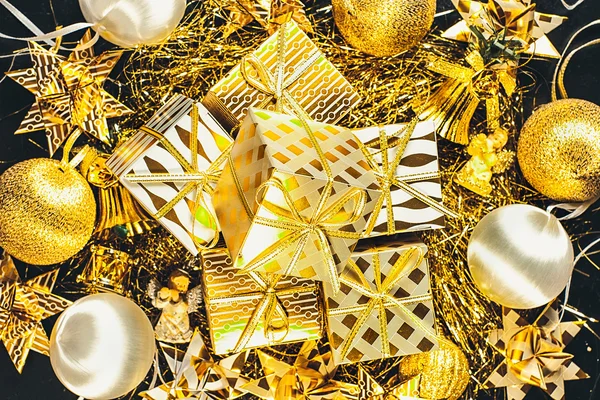 Fundo de Natal dourado — Fotografia de Stock