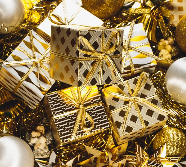 Golden Christmas bakgrund — Stockfoto