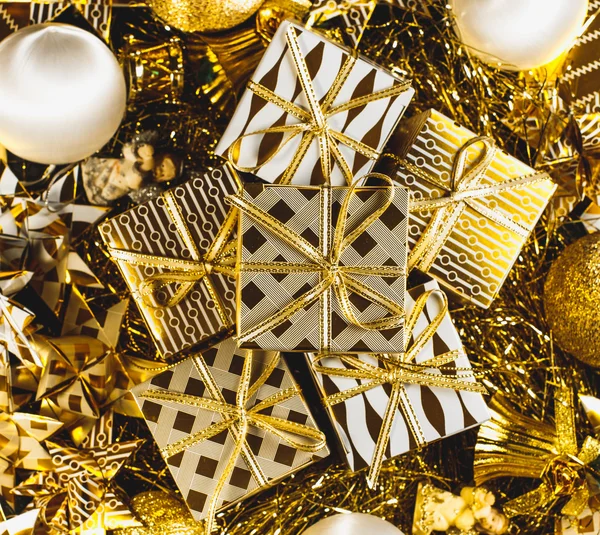 Golden Christmas bakgrund — Stockfoto