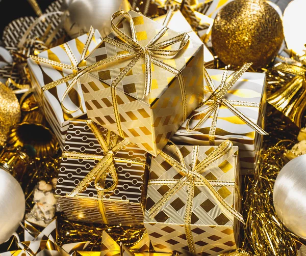 Golden Christmas Background — Stock Photo, Image