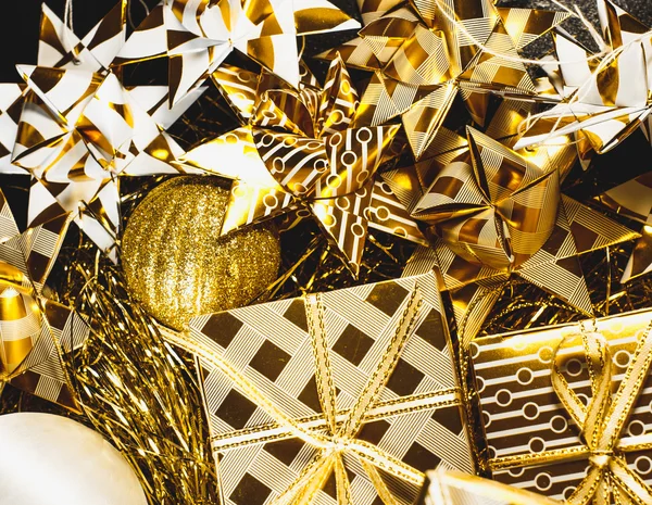 Golden Christmas bakgrund — Stockfoto